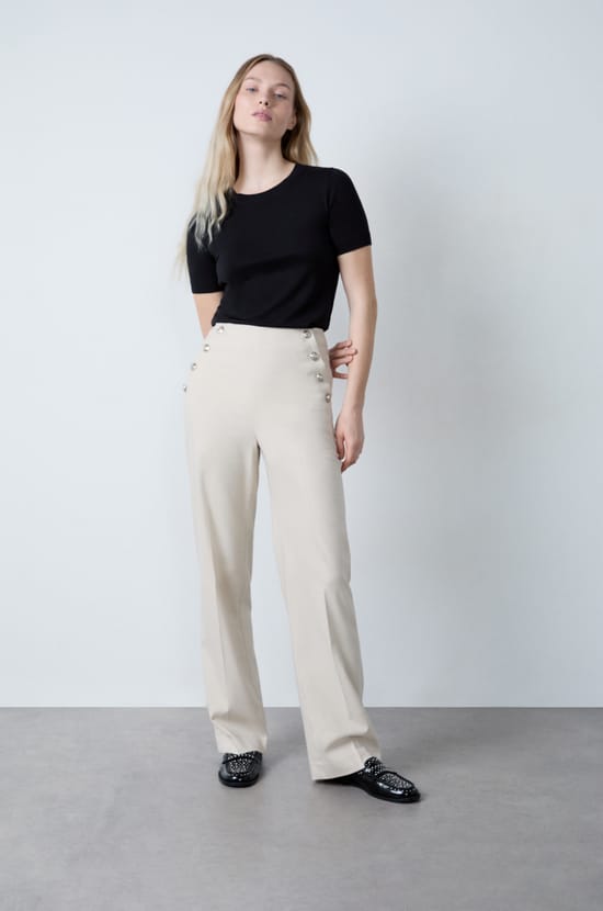 Pantalon large en twill;${refinementColor}