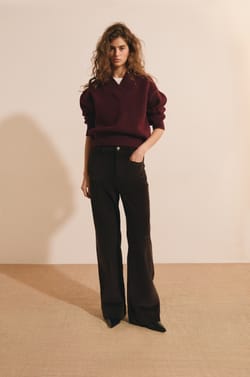 Jean en velours c&ocirc;tel&eacute; avec poche sur le devant;${refinementColor}