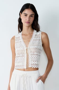 Lace Tank Top with Tie;${refinementColor}