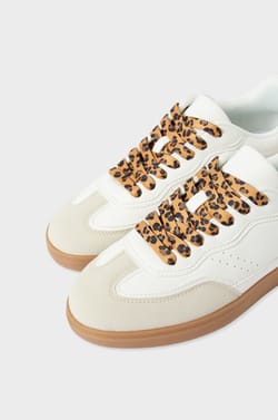 Leopard lace-up sneakers;${refinementColor}