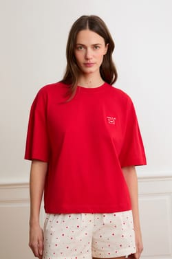 T-shirt met korte mouwen met opschrift "love is all" van katoen;${refinementColor}