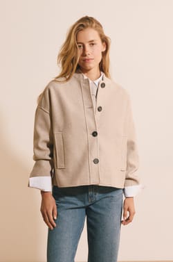 Short Buttoned Coat;${refinementColor}