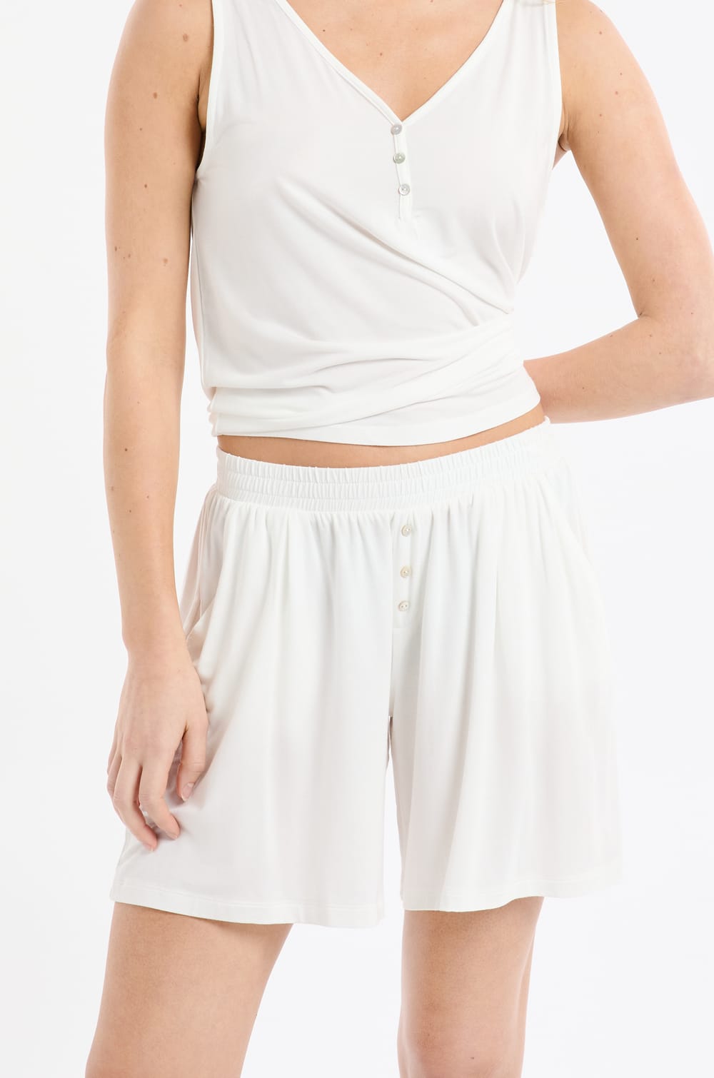 Short de pyjama uni;${refinementColor}