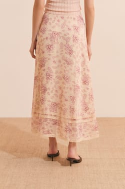 Jupe longue &agrave; motifs;${refinementColor}
