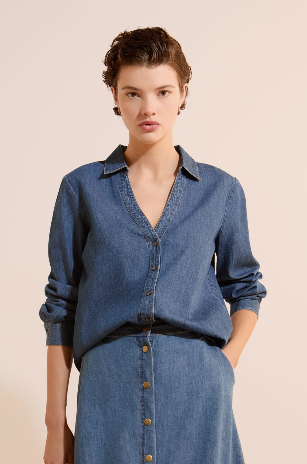 Chemise en jean;${refinementColor}