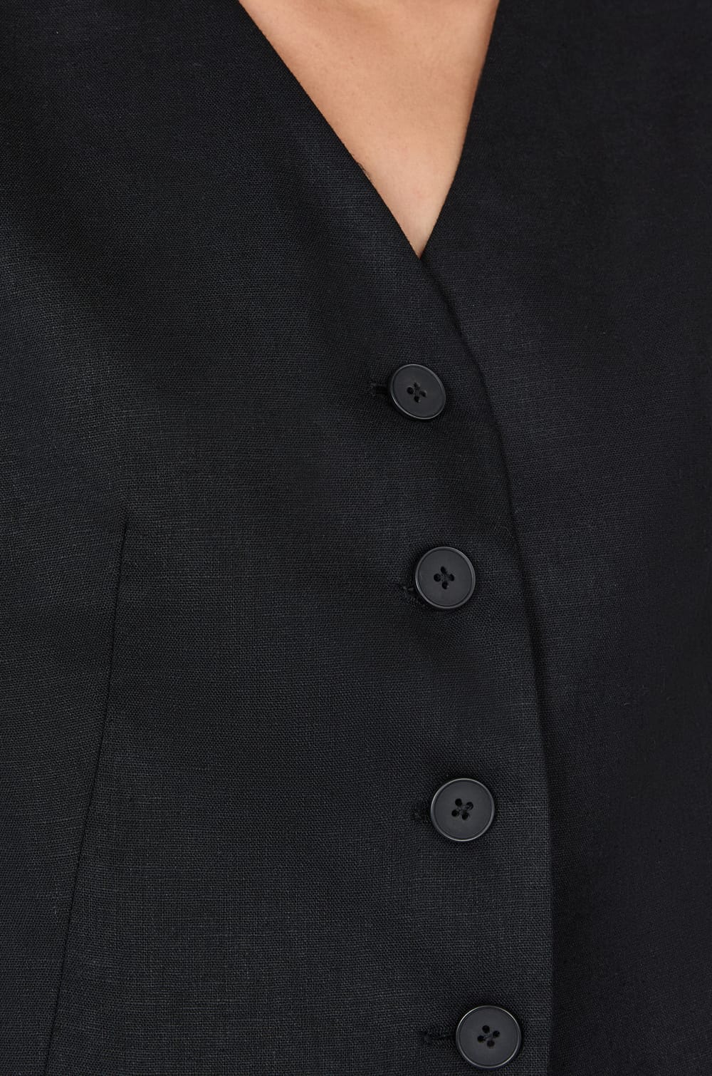 Sleeveless Button-Up Cardigan;${refinementColor}
