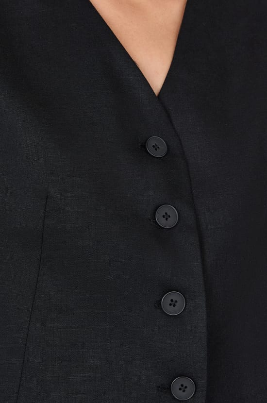 Sleeveless Button-Up Cardigan;${refinementColor}
