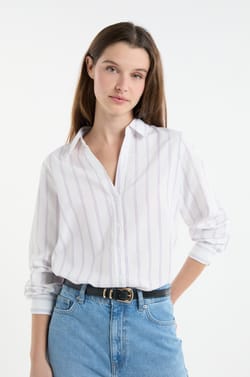 Striped Cotton Shirt;${refinementColor}