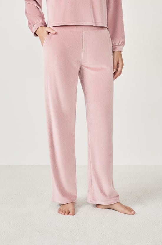 Pantalon de pyjama effet velours;${refinementColor}