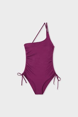 Iridescent Asymmetrical One-Piece Swimsuit;${refinementColor}