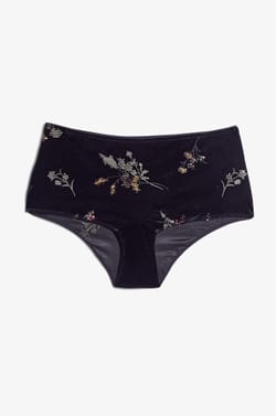 Embroidered Velvet Boyshorts;${refinementColor}
