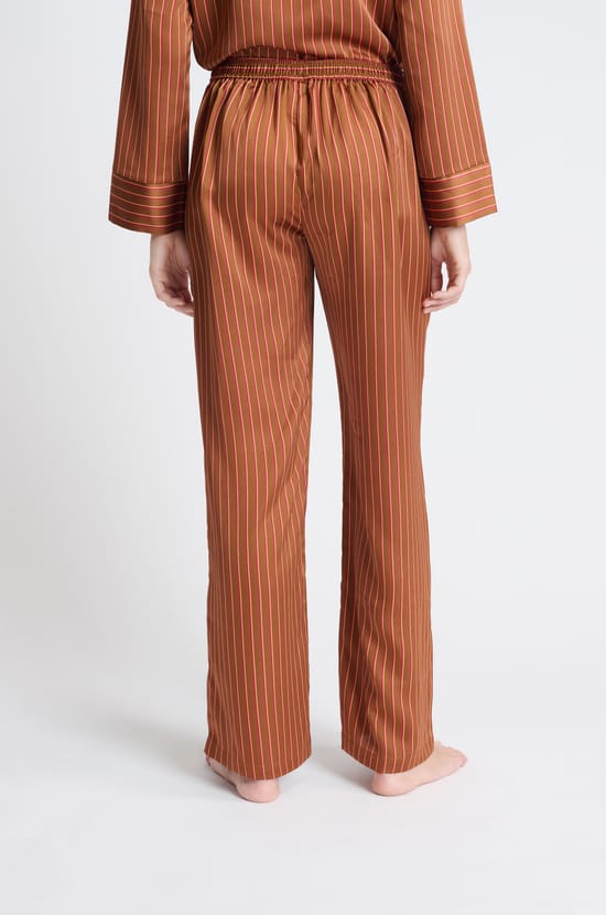 Pantalon de pyjama satiné à rayures;${refinementColor}