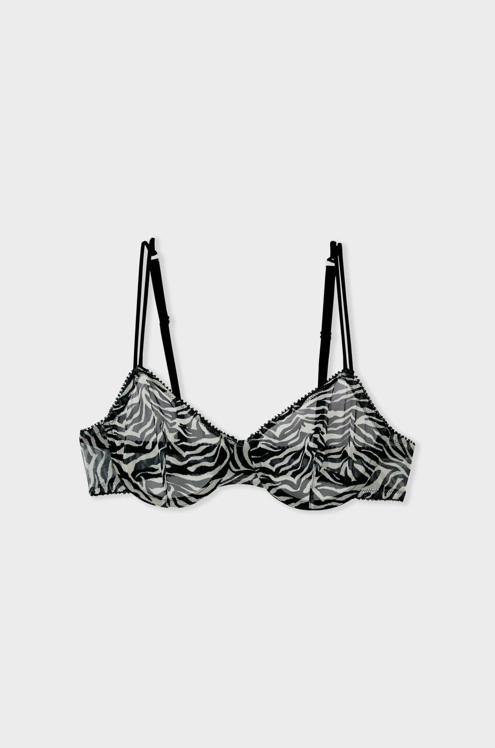 Classic zebra tulle bra;${refinementColor}