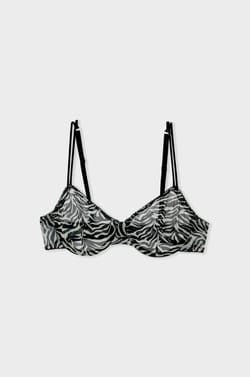 Classic zebra tulle bra;${refinementColor}