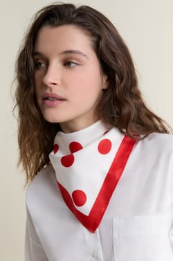 Silk Scarf with Heart Motifs;${refinementColor}