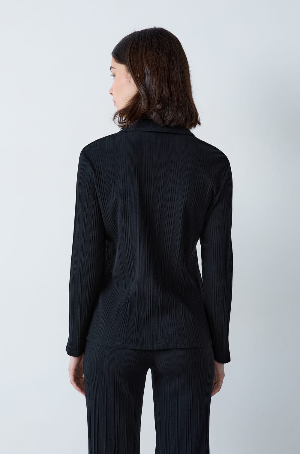 Ribbed Richelieu Pyjama Shirt;${refinementColor}