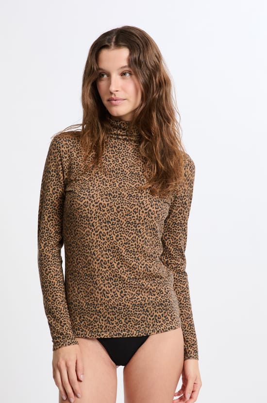 T-shirt thermique col roulé avec cachemire;${refinementColor}