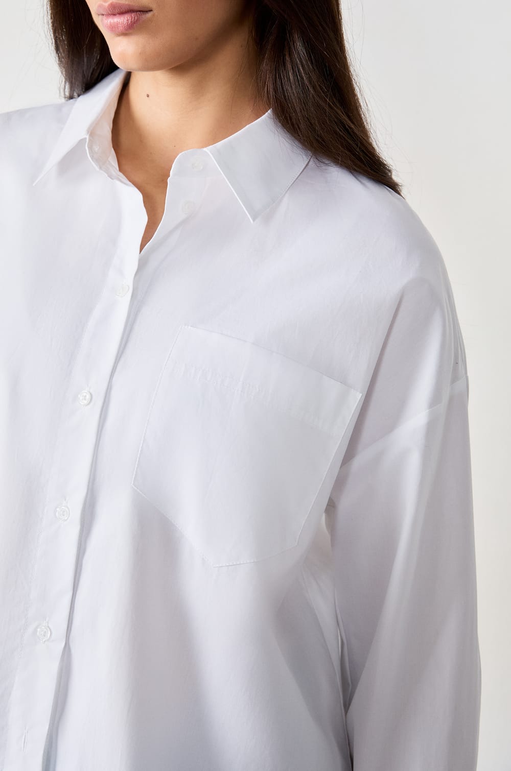 Chemise manches longues en popeline;${refinementColor}