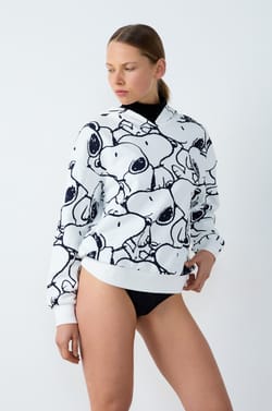 SnoopyPeanuts&trade; katoenen pyjama-sweater met capuchon;${refinementColor}