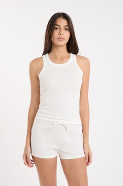 Round Neck Pyjama Tank Top with Cotton;${refinementColor}