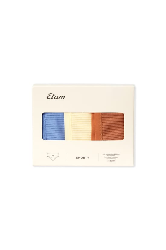Lot de 3 shortys en coton;${refinementColor}