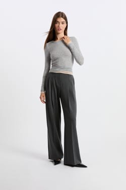 Round-Neck T-Shirt With Wool;${refinementColor}