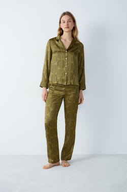 Smooth Pyjama Shirt with Patterns;${refinementColor}