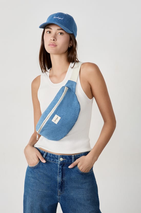 Cotton denim bum bag;${refinementColor}