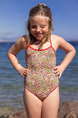 Maillot de bain 1 pi&egrave;ce &agrave; motifs vichy pour enfant;${refinementColor}
