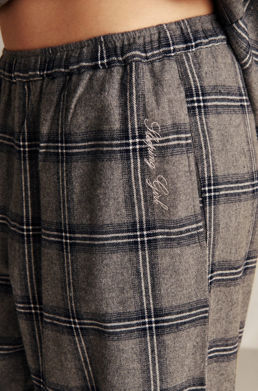Pantalon de pyjama &agrave; carreaux en coton;${refinementColor}