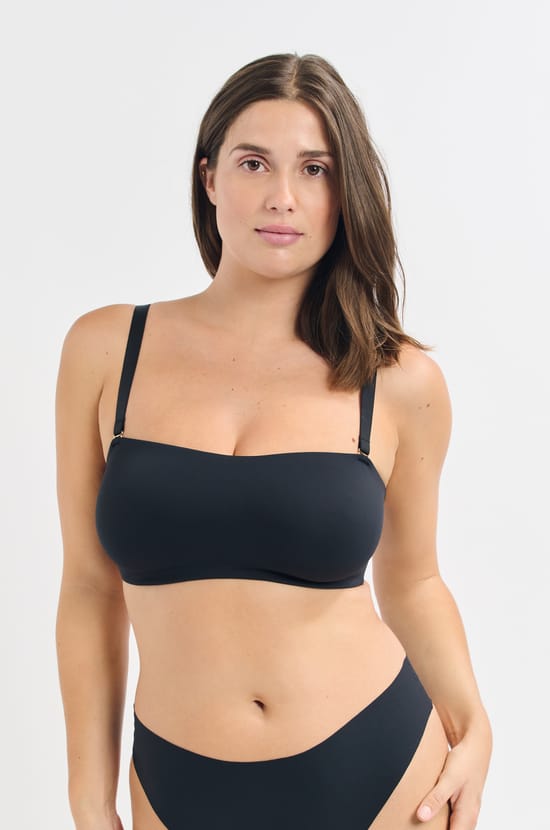 Bandeau s elastickou kosticí a odnímatelnými ramínky;${refinementColor}