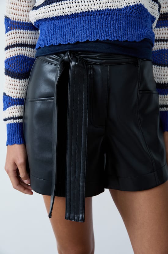 Leather Shorts;${refinementColor}