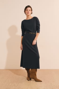 Robe longue en maille;${refinementColor}