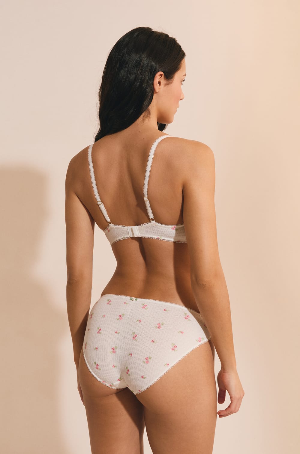 Cotton Pointelle Bralette with Motifs;${refinementColor}