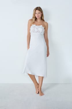 Long Satin Nightdress With Embroidery Details;${refinementColor}