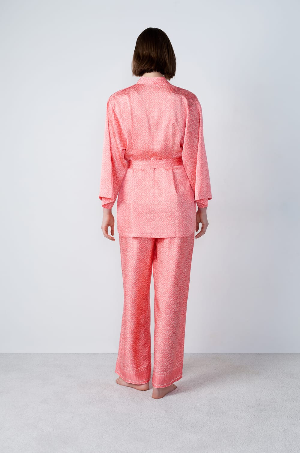 3-Piece Patterned Satin Pajamas;${refinementColor}