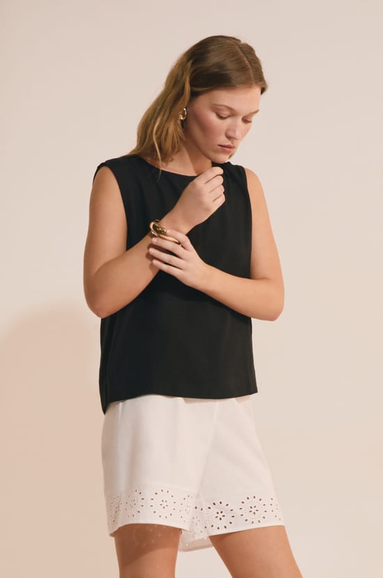 Top sans manches avec lin;${refinementColor}
