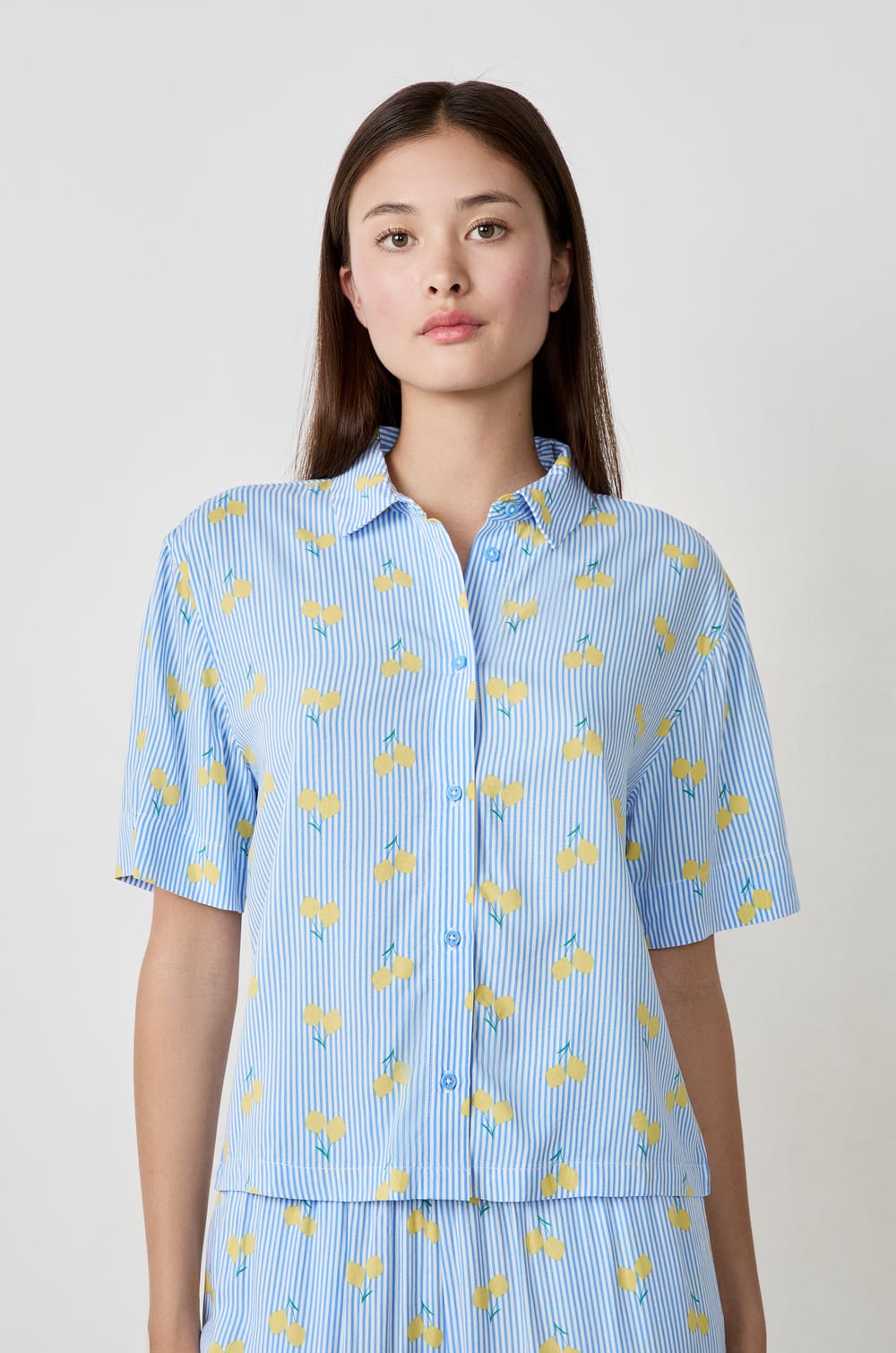 Pyjama-Hemd mit Print;${refinementColor}