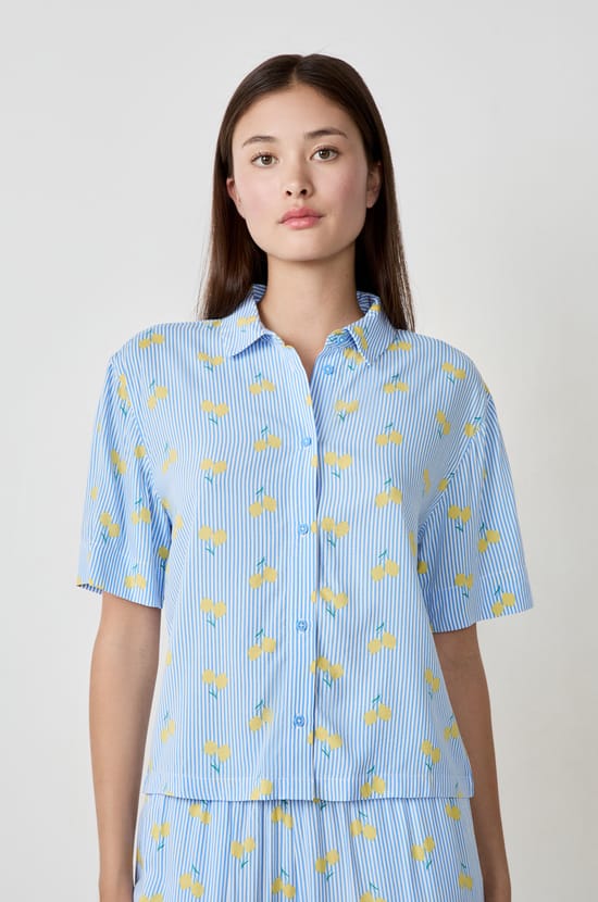 Printed Pyjama Shirt;${refinementColor}