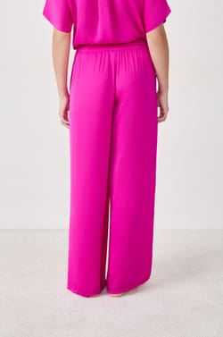 Pantalon satin&eacute; coupe large;${refinementColor}