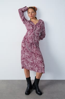 Long Printed Dress;${refinementColor}