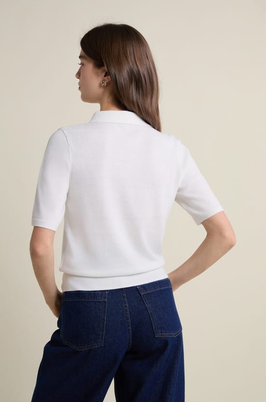 Short-sleeved Polo Neck Sweater;${refinementColor}