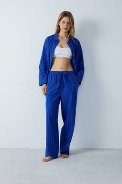 Pantalon de pyjama en coton à rayures;${refinementColor}