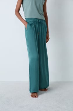 Wide-cut satin trousers;${refinementColor}