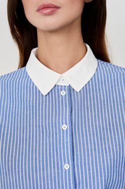 Chemise courte à rayures;${refinementColor}