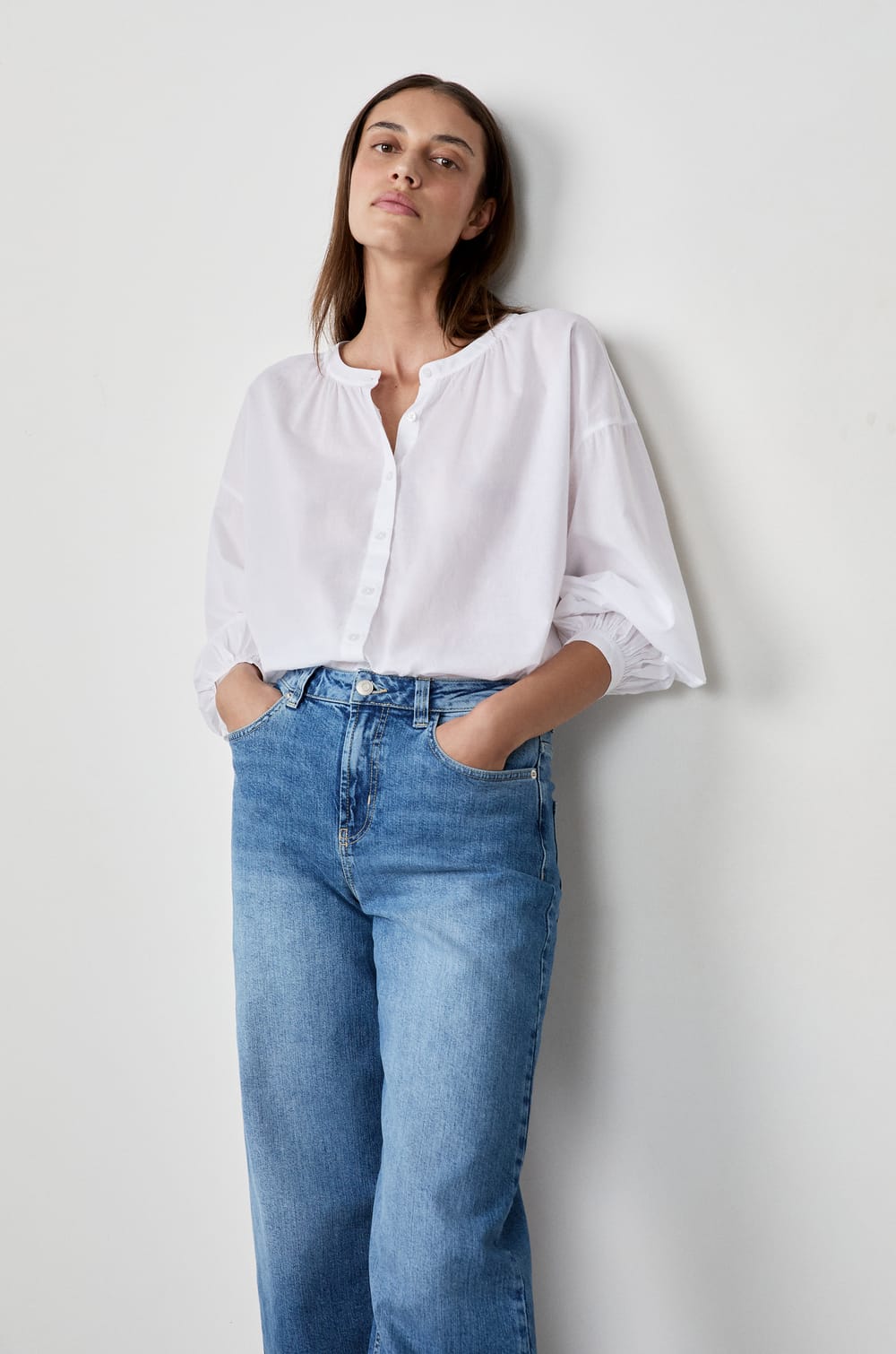 Long-sleeved cotton shirt;${refinementColor}