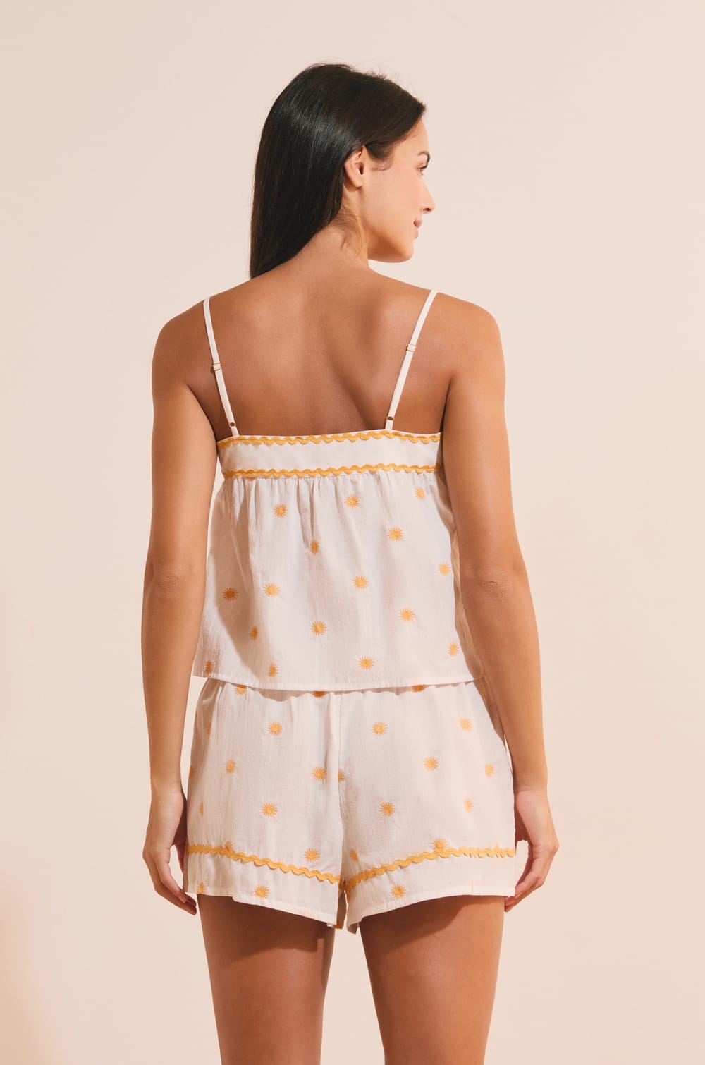 Caraco avec motifs soleil en coton;${refinementColor}