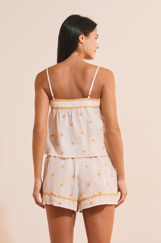Caraco avec motifs soleil en coton;${refinementColor}