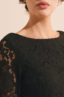 Robe courte en guipure;${refinementColor}