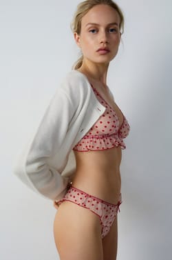 Printed Tulle Tanga;${refinementColor}